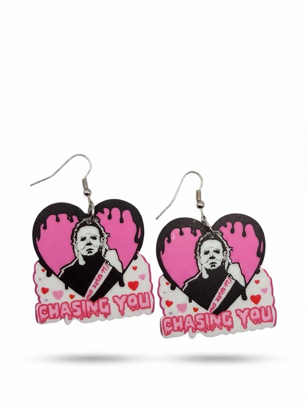 Michael Myers Halloween Heart Dangle Earrings